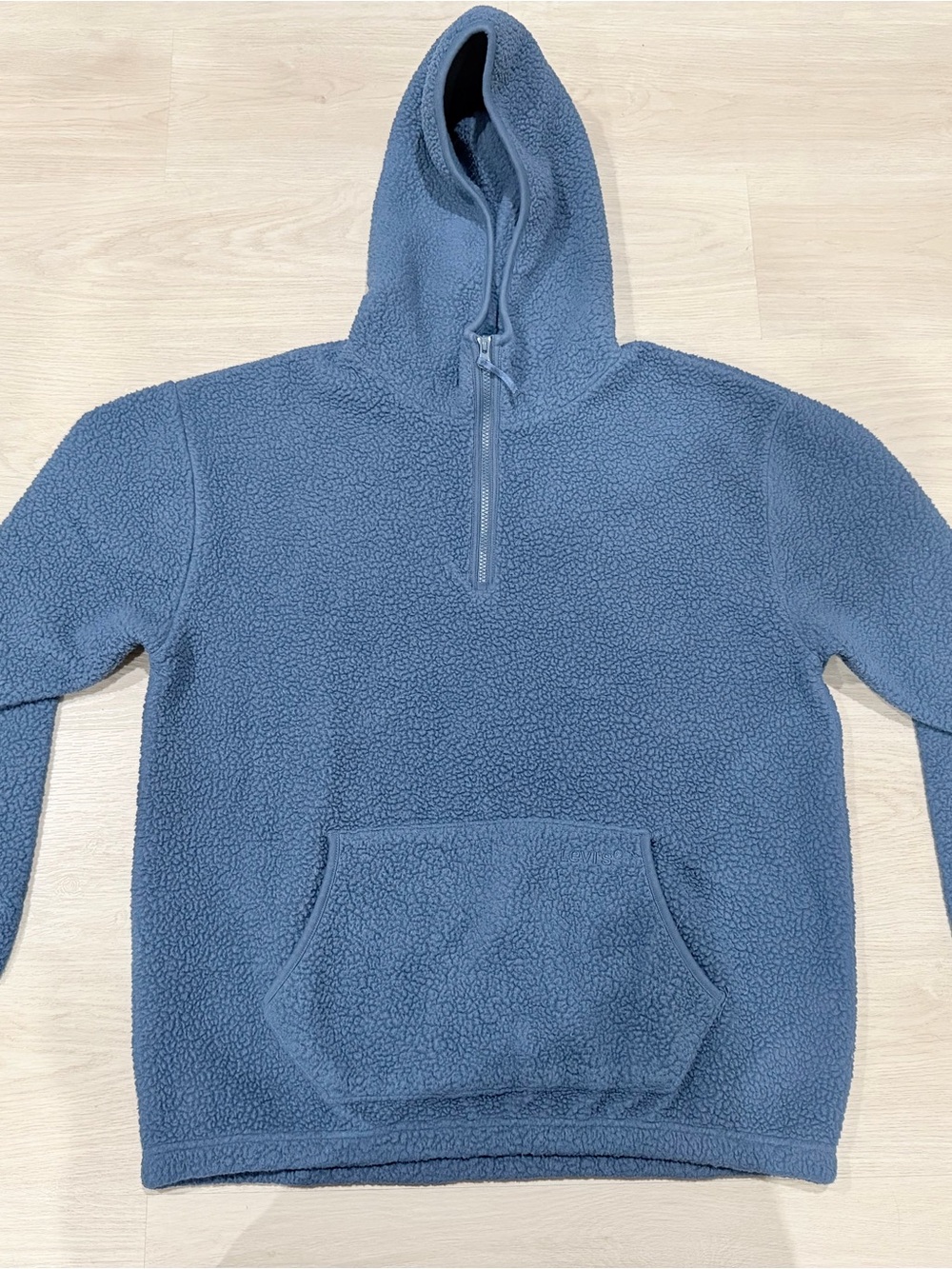 Levi’s Men's Blue Sherpa Half-Zip Hoodie Sweater